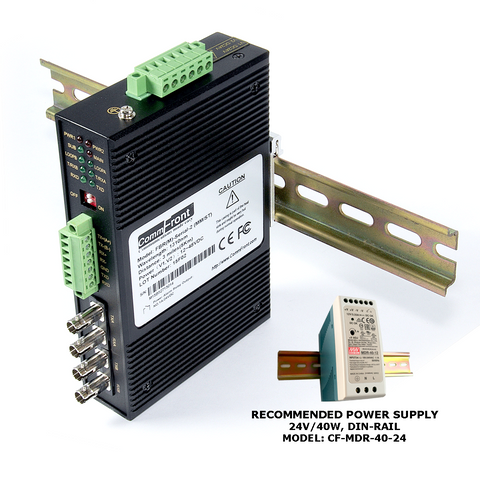 Industrial RS232 / RS485 / RS422 to Multi-Drop Fiber Optic Converter (MM / ST)