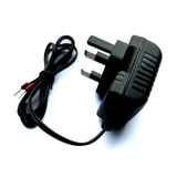 12VDC power adapter with UK plug side view