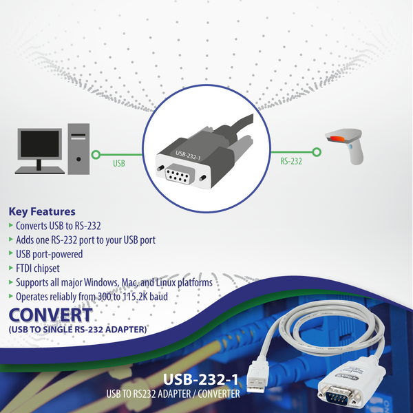 USB to RS232 Adapter / Converter – CommFront
