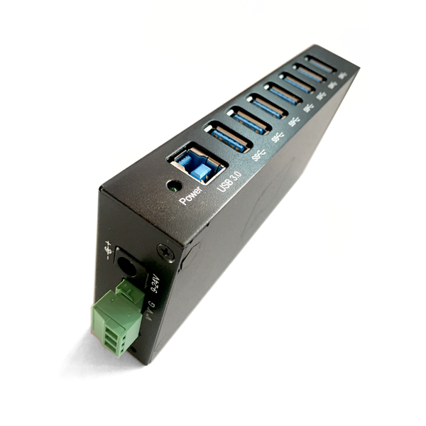 7-Port Industrial-Grade USB 3.0 Hub, DIN Mount