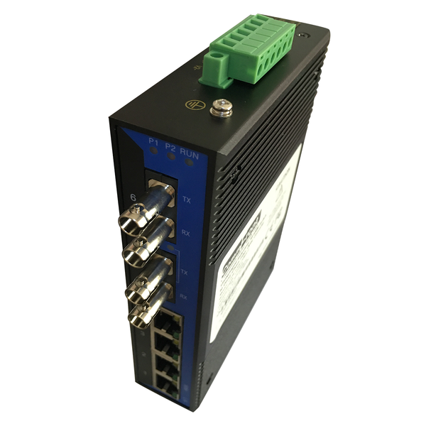 6-Port Unmanaged Ethernet Switch / Daisy-Chain and Star Fiber