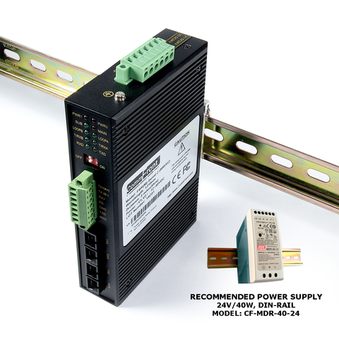 Industrial RS232 / RS485 / RS422 to Multi-Drop Fiber Optic Converter (MM/SC)
