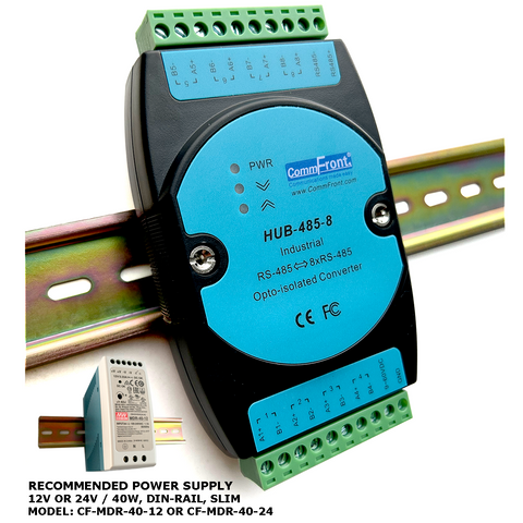 Industrial RS485 8-port Hub / Splitter
