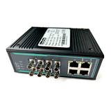 8-Port Unmanaged Ethernet Switch / Star and Daisy-Chain Fiber Optic Converter (Industrial / Multi-Mode / ST)