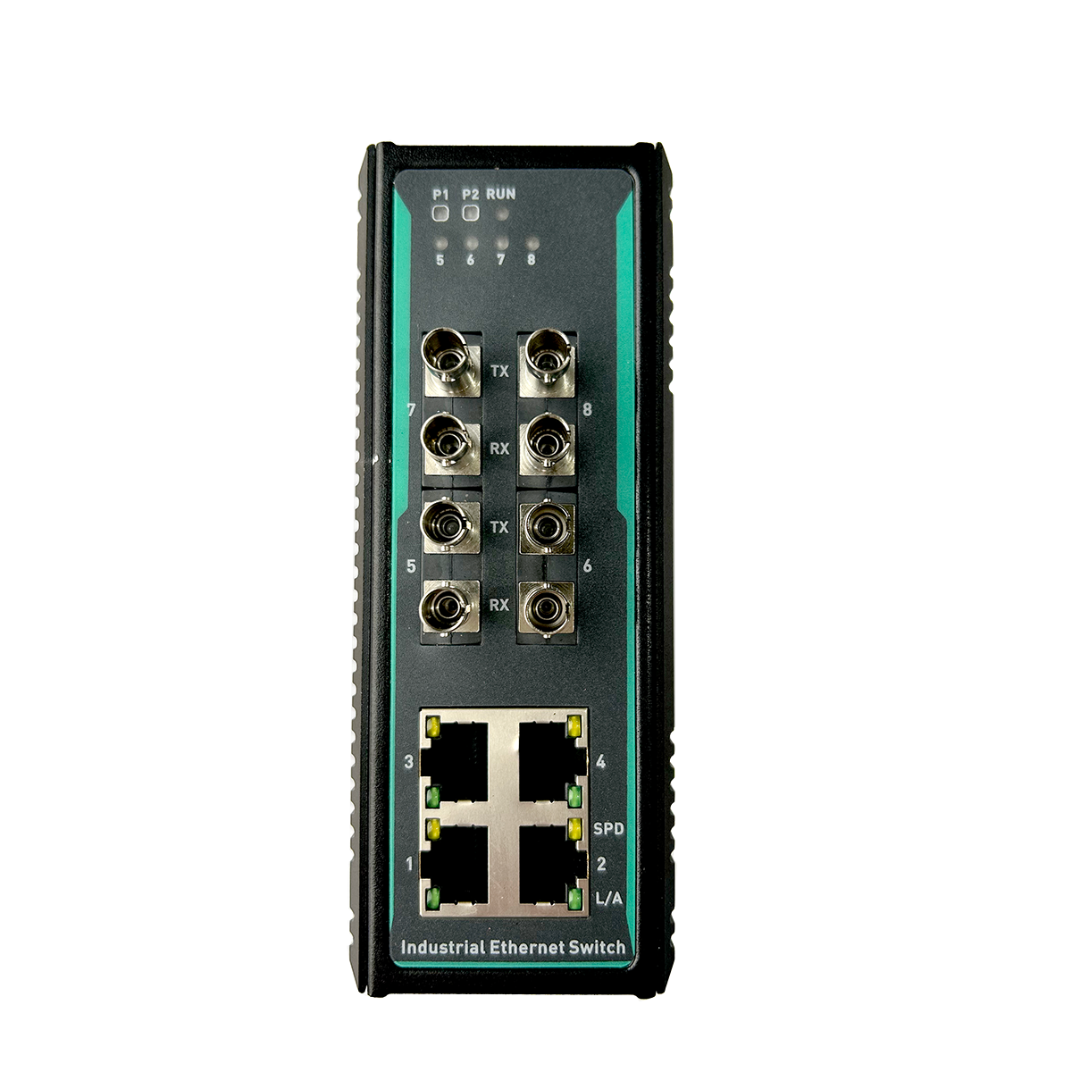 8 Channel Commfront 8-Port Unmanaged Ethernet Switch / Star and Daisy-Chain Fiber Optic Co ...