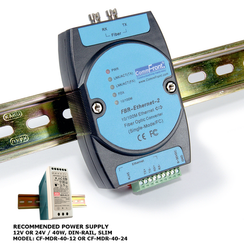 Industrial 10 / 100M Ethernet to Fiber Optic Media Converter (SingleMode / FC)