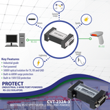 RS232 Isolator | RS232 Opto-Isolator (3-Wire / Industrial / Port-Powered)