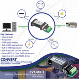 Opto-Isolated RS232 to RS485 Converter (Industrial / Port-Powered)