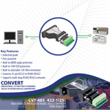 25-pin RS232 to RS485 / RS422 Converter (Industrial / Port-Powered)