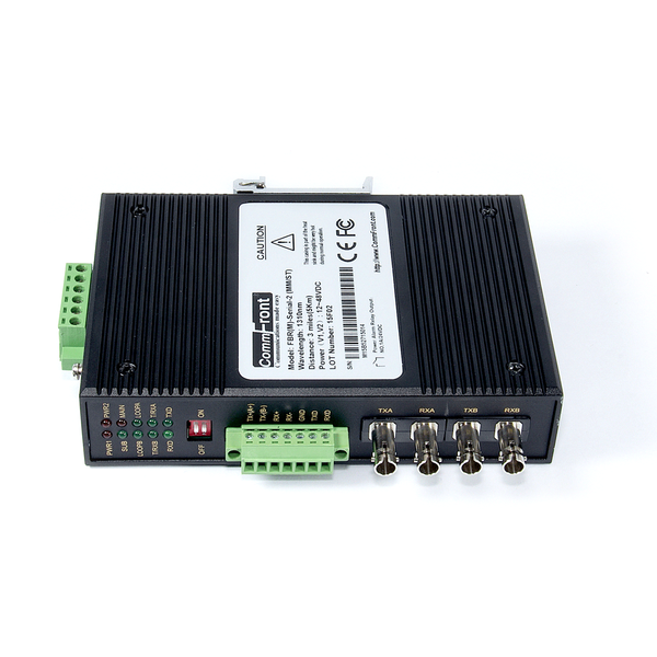 RS232/RS485/RS422 to MM/ST Fiber Optic Converter (Multi-Drop/Industrial ...
