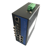 8-port Industrial Managed Switch Self-Healing Redundant-Ring FO network