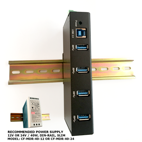 Industrial USB 3.0 4-port hub